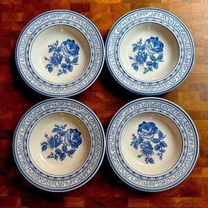 Johnson Bros. “Chelsea Rose” Rimmed Soup Bowl (4) piece lot.